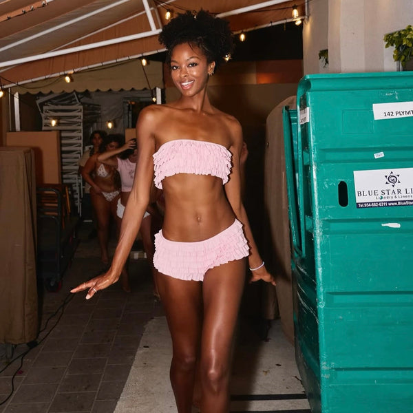 Just A Girl Ruffle Short in Pretty in Pink (PRE-ORDER) SHIPS IN 6-8 WEEKS