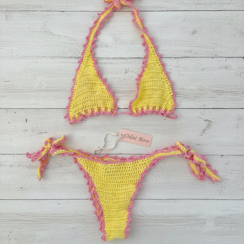 Candy Crochet Halter Top (Lemon)