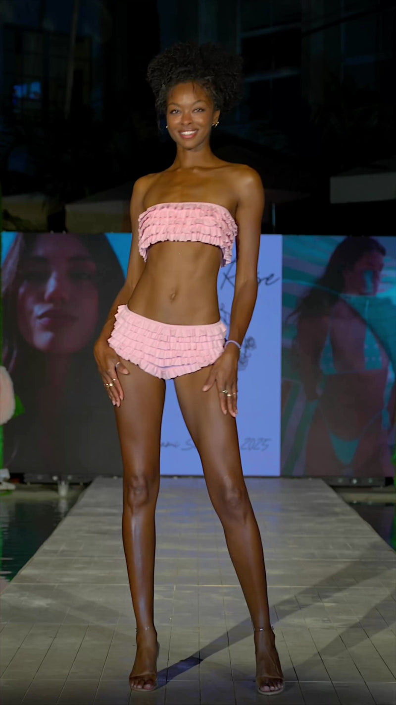 Just A Girl Ruffle Short in Pretty in Pink (PRE-ORDER) SHIPS IN 6-8 WEEKS